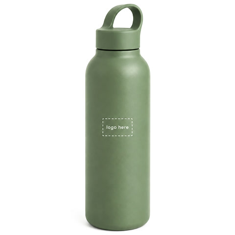 Water bottle with an empty logo spot